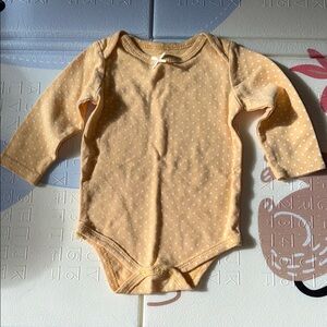 Yellow Polka Dot Long Sleeve Baby Bodysuit
